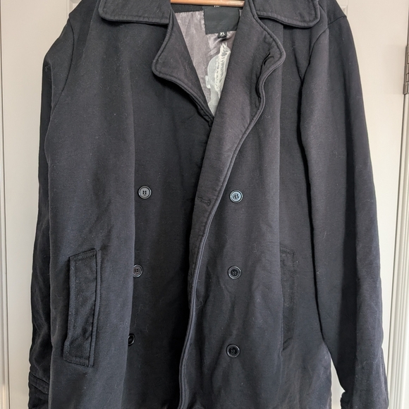 Black Hurley Pea Coat XL - Picture 2 of 5